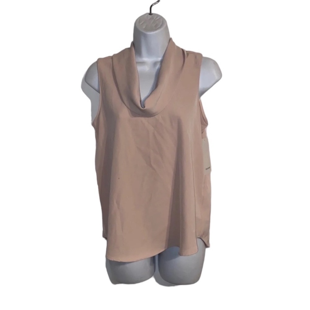 Zara Sleeveless Cowl Neck Top in Light Tan